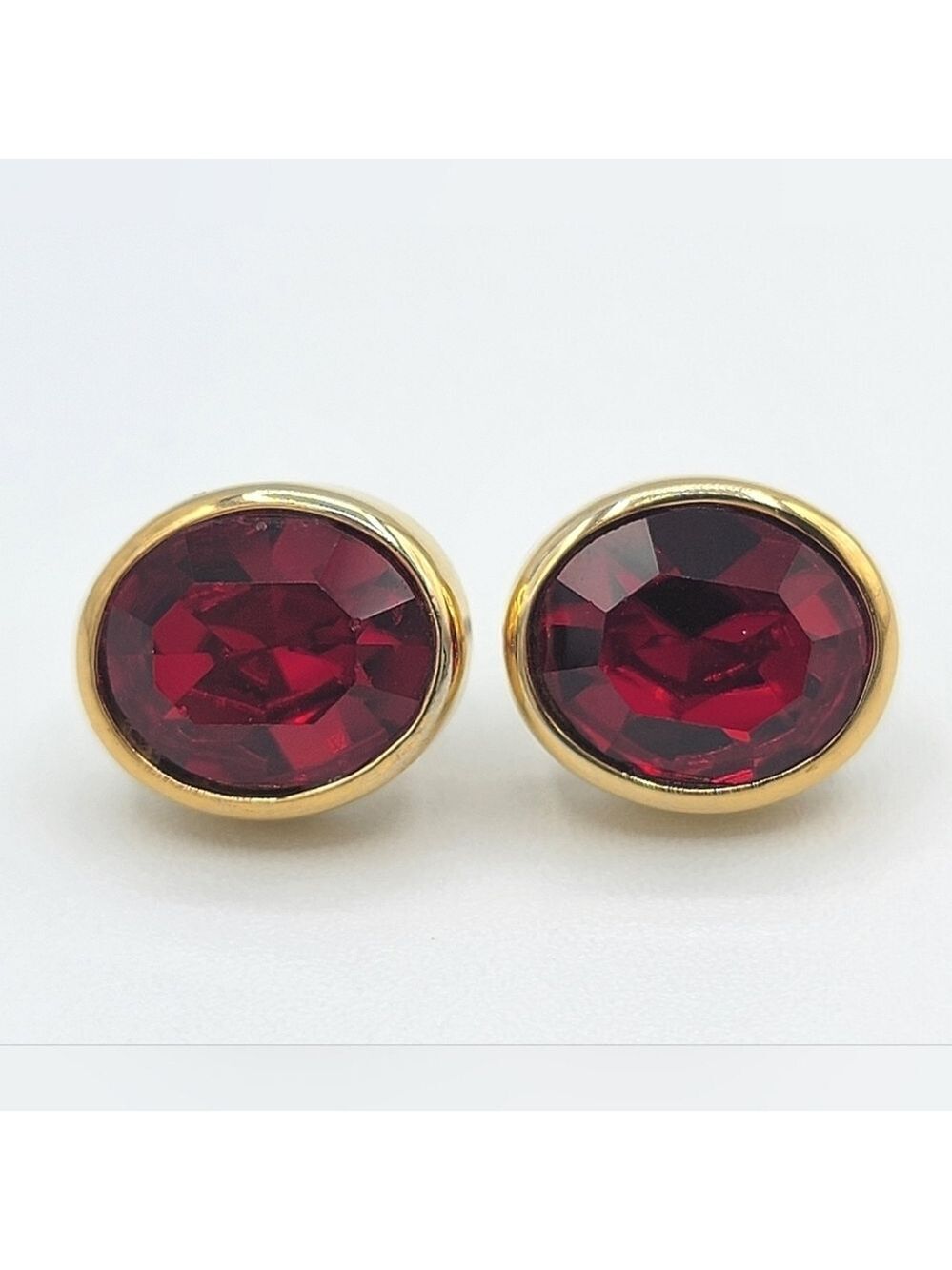 Vintage Ruby Red Earrings #2295